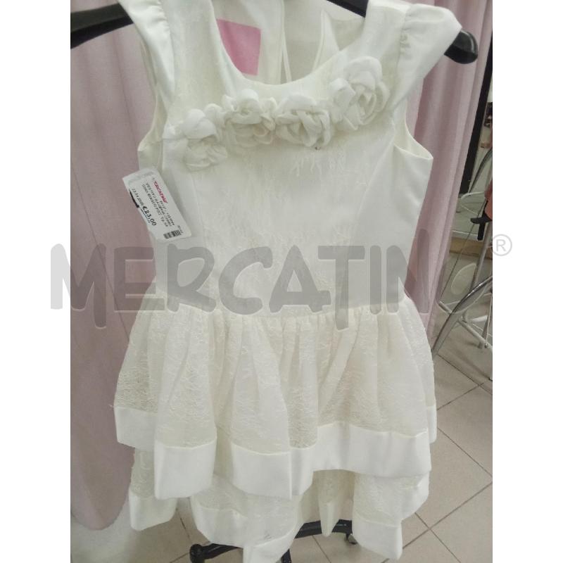 VESTITO BAMBINA CERIMONIA BIANCO PIZZO CON BALZE LES PETITES | Mercatino dell'Usato Benevento 1
