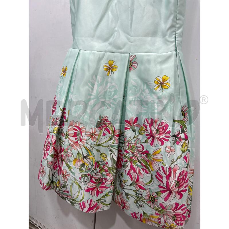 VESTITO BAMBINA CERIMONIA VERDE NAIDA CON FIORI GIALLO ROSA  | Mercatino dell'Usato Benevento 2