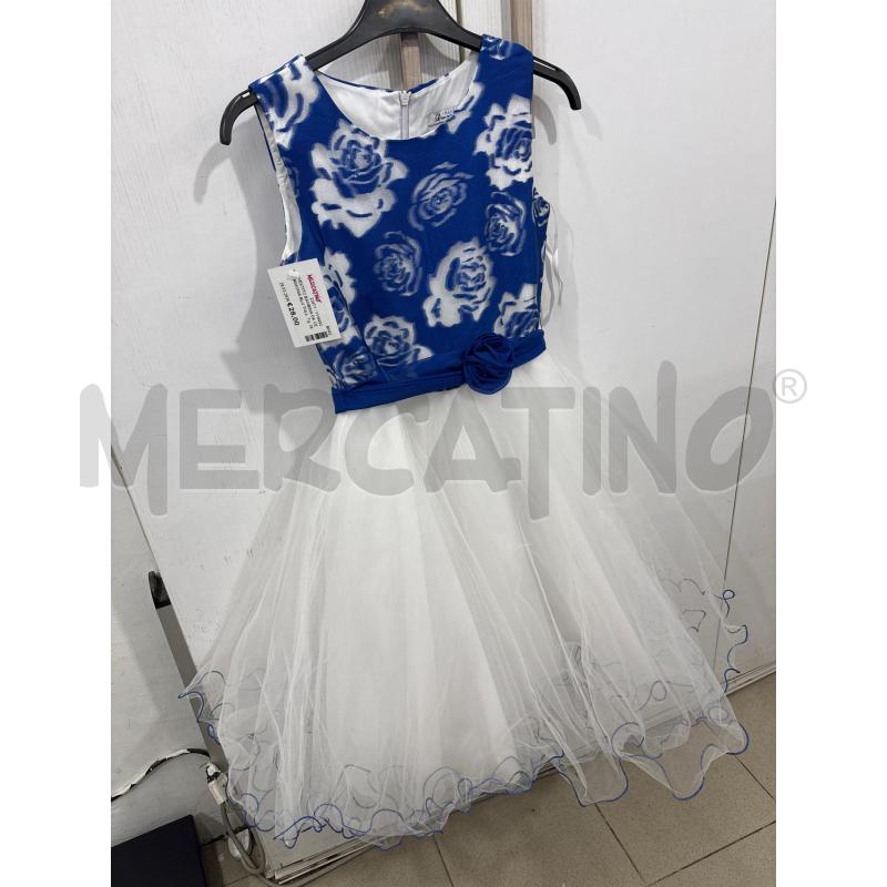 VESTITO BAMBINA DA CERIMONIA BLU TULLE BIANCO DIAMATINA | Mercatino dell'Usato Benevento 1