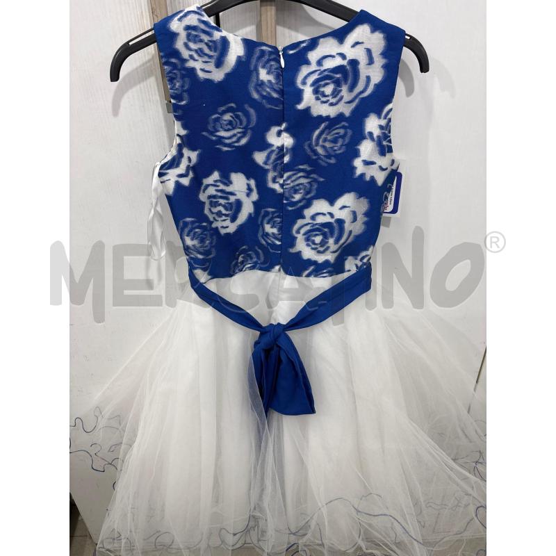 VESTITO BAMBINA DA CERIMONIA BLU TULLE BIANCO DIAMATINA | Mercatino dell'Usato Benevento 3