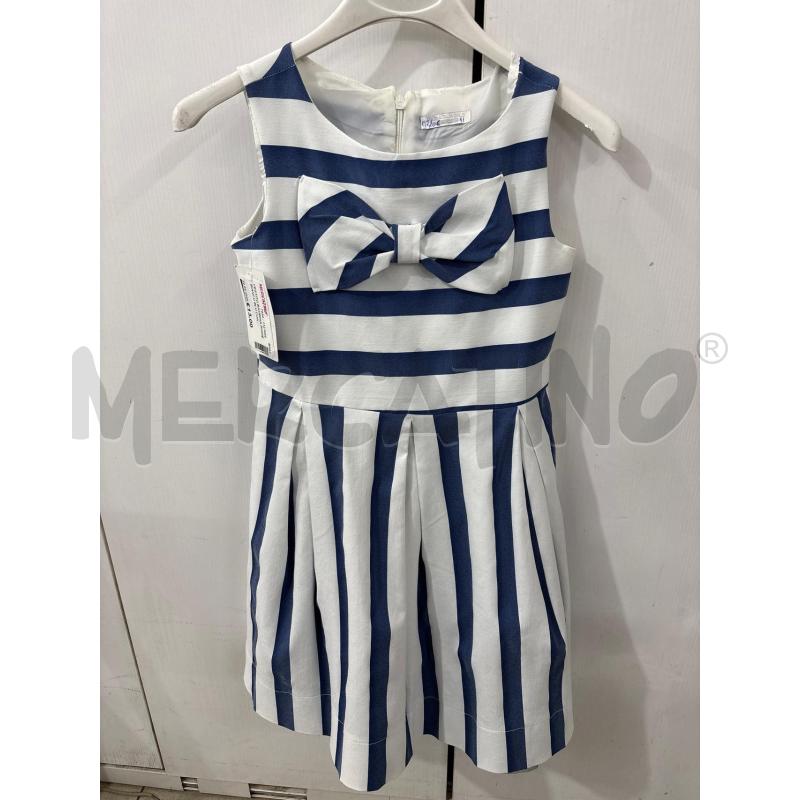 VESTITO BAMBINA RIGHE BIANCO BLU CON FIOCCO PIAZZA ITALIA | Mercatino dell'Usato Benevento 1