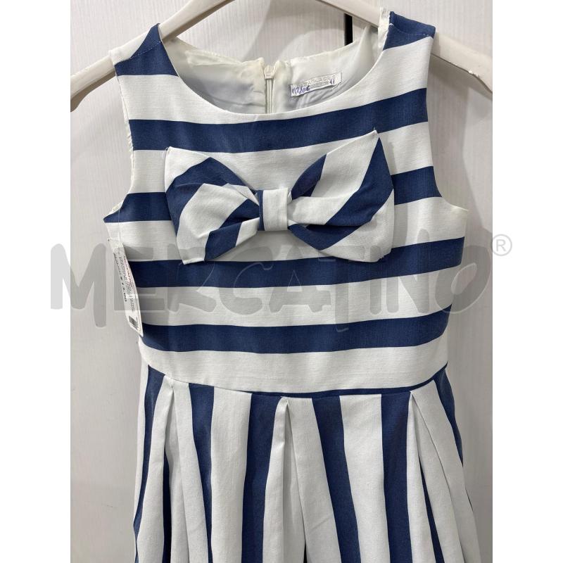 VESTITO BAMBINA RIGHE BIANCO BLU CON FIOCCO PIAZZA ITALIA | Mercatino dell'Usato Benevento 2