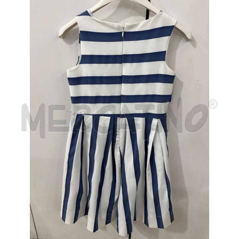 VESTITO BAMBINA RIGHE BIANCO BLU CON FIOCCO PIAZZA ITALIA | Mercatino dell'Usato Benevento 3