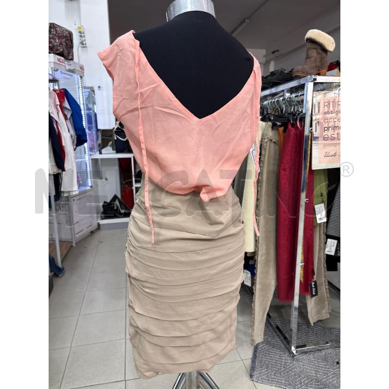 VESTITO DONNA ARRICCIATO ROSA BEIGE CON PAIETTE DORATE LUCY | Mercatino dell'Usato Benevento 3