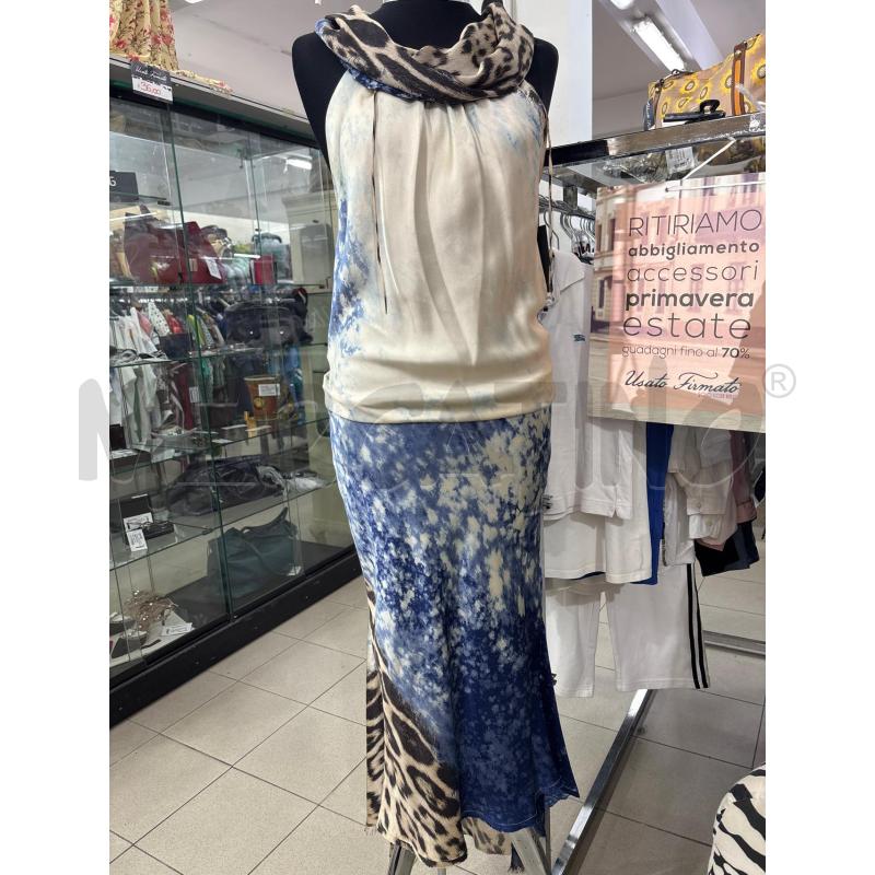 VESTITO DONNA AZZURRO E ANIMALIER ROBERTO CAVALLI  | Mercatino dell'Usato Benevento 1