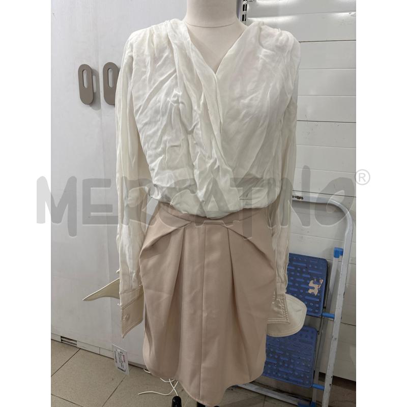 VESTITO DONNA BEIGE BIANCO CHE SI SPEZZA ELISABETTA FRANCHI | Mercatino dell'Usato Benevento 1