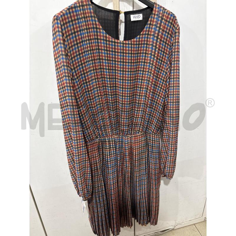 VESTITO DONNA BEIGE BLU ROSSO QUDRETTI LIU JO | Mercatino dell'Usato Benevento 1