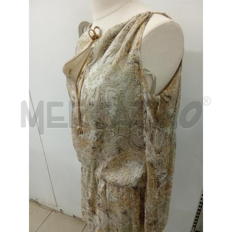 VESTITO DONNA BEIGE LAMINATO FANTASIA BANDANA KOCCA | Mercatino dell'Usato Benevento 4