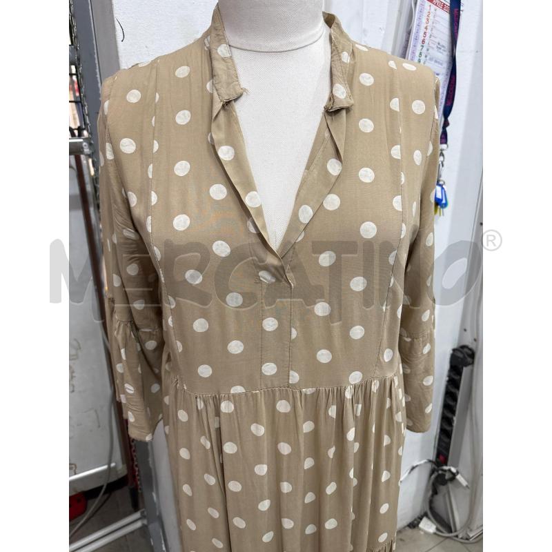 VESTITO DONNA BEIGE POIS BIANCHI NINA KENDOSA | Mercatino dell'Usato Benevento 2