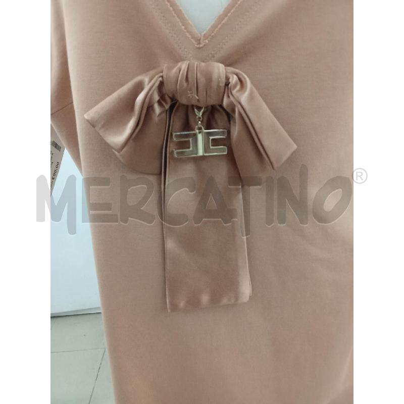 VESTITO DONNA BEIGE ROSATO ELISABETTA FRANCHI FIOCCO RASO  | Mercatino dell'Usato Benevento 3