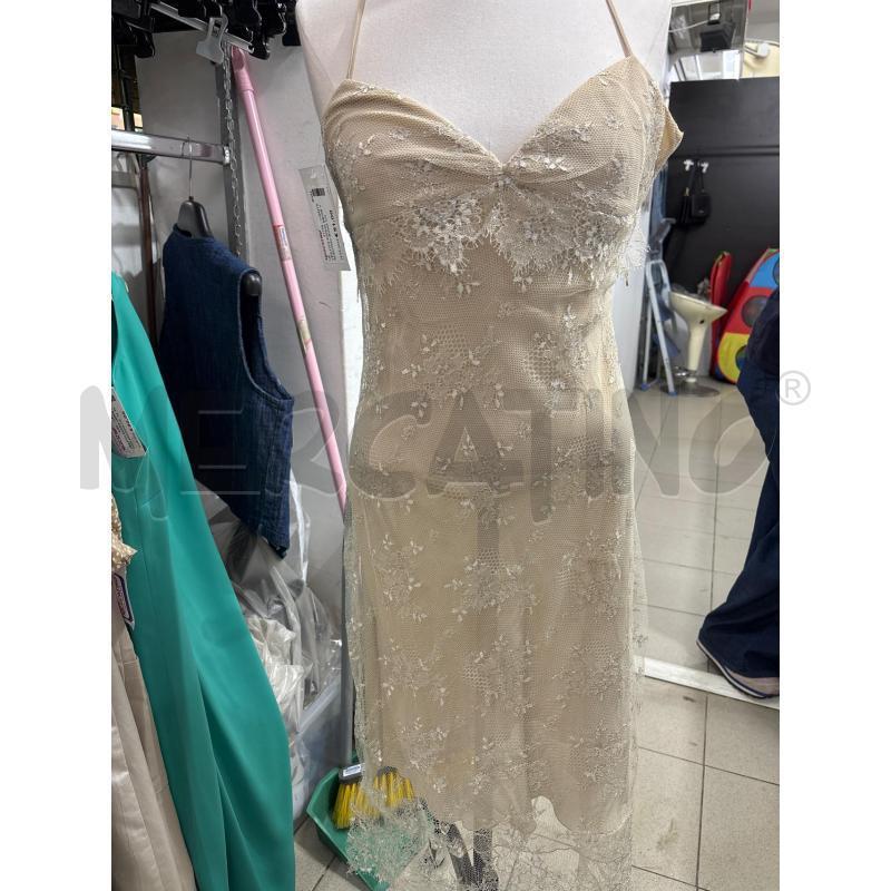 VESTITO DONNA BEIGE VALENTINO ROMA CON MACRAME SPALLINE AD INCROCIO | Mercatino dell'Usato Benevento 1