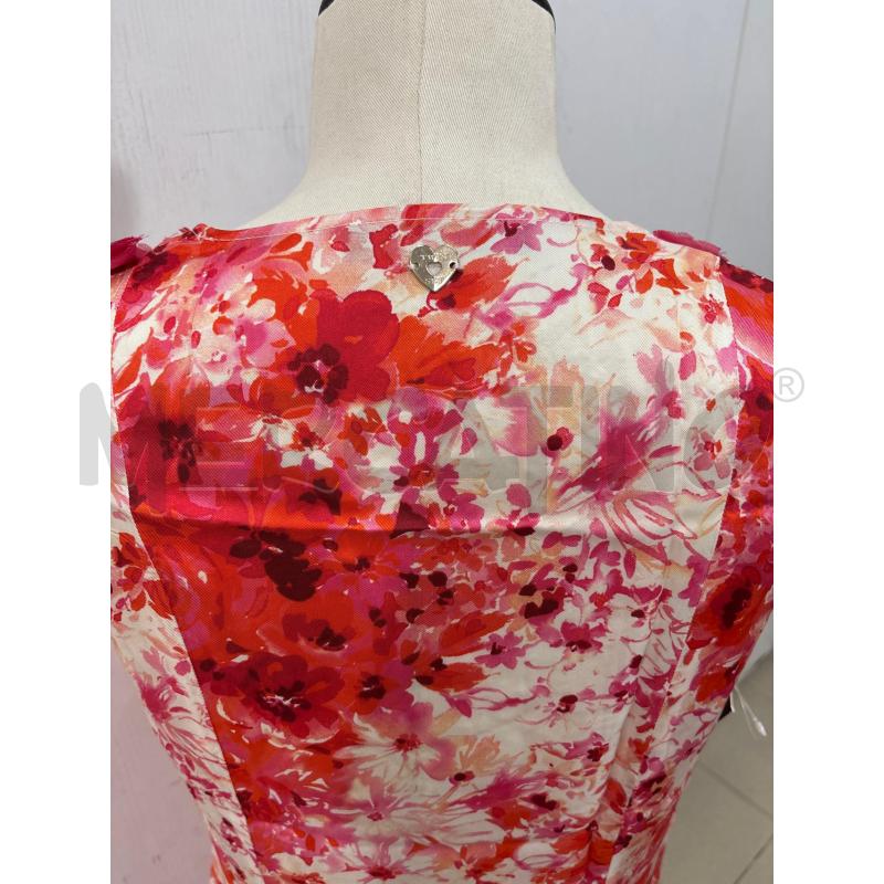 VESTITO DONNA BIANCO CON FIORI ROSSI ROSA DETTAGLI FIORI 3D TWINSET | Mercatino dell'Usato Benevento 3