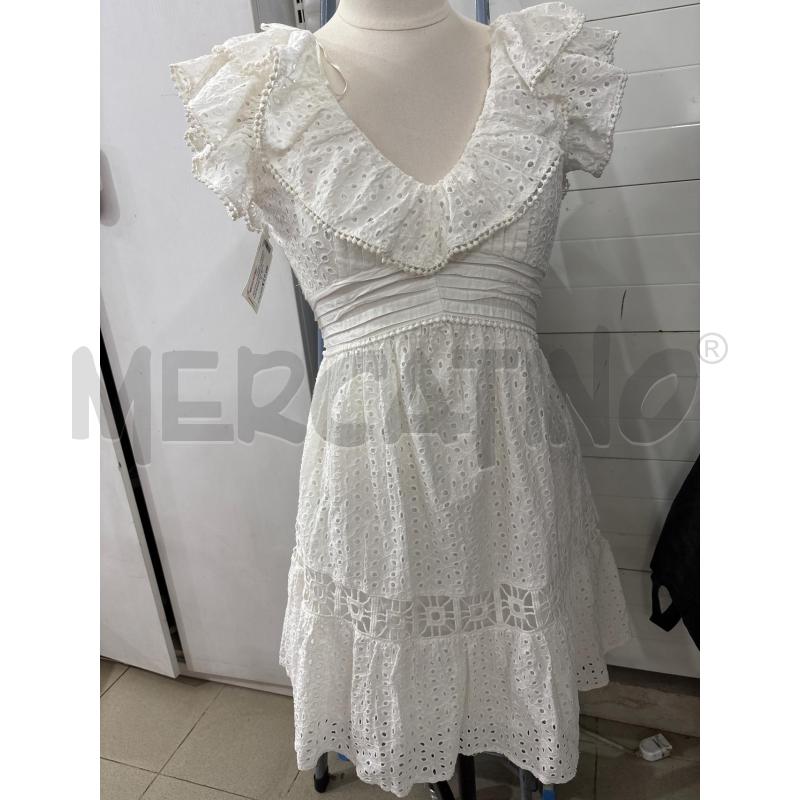 VESTITO DONNA BIANCO MACRAME MOTIVI CORTO | Mercatino dell'Usato Benevento 1
