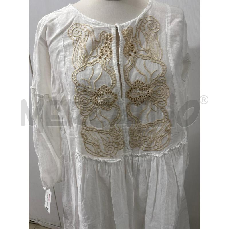VESTITO DONNA BIANCO RICAMO BEIGE PETTO OLTRE | Mercatino dell'Usato Benevento 2