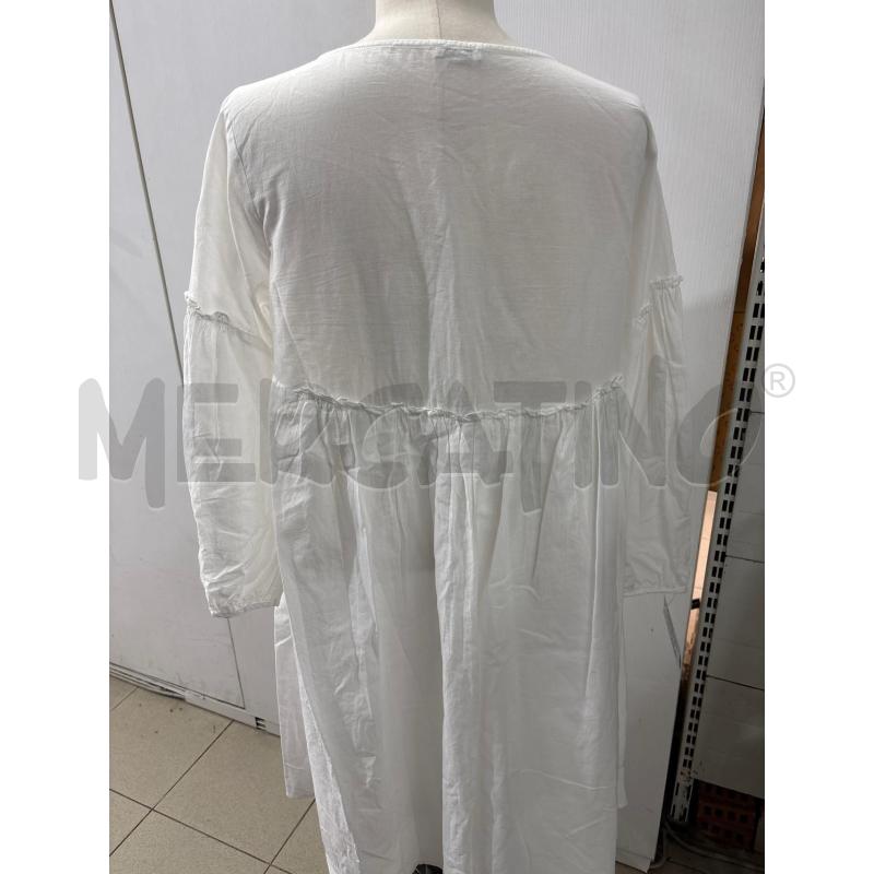 VESTITO DONNA BIANCO RICAMO BEIGE PETTO OLTRE | Mercatino dell'Usato Benevento 3
