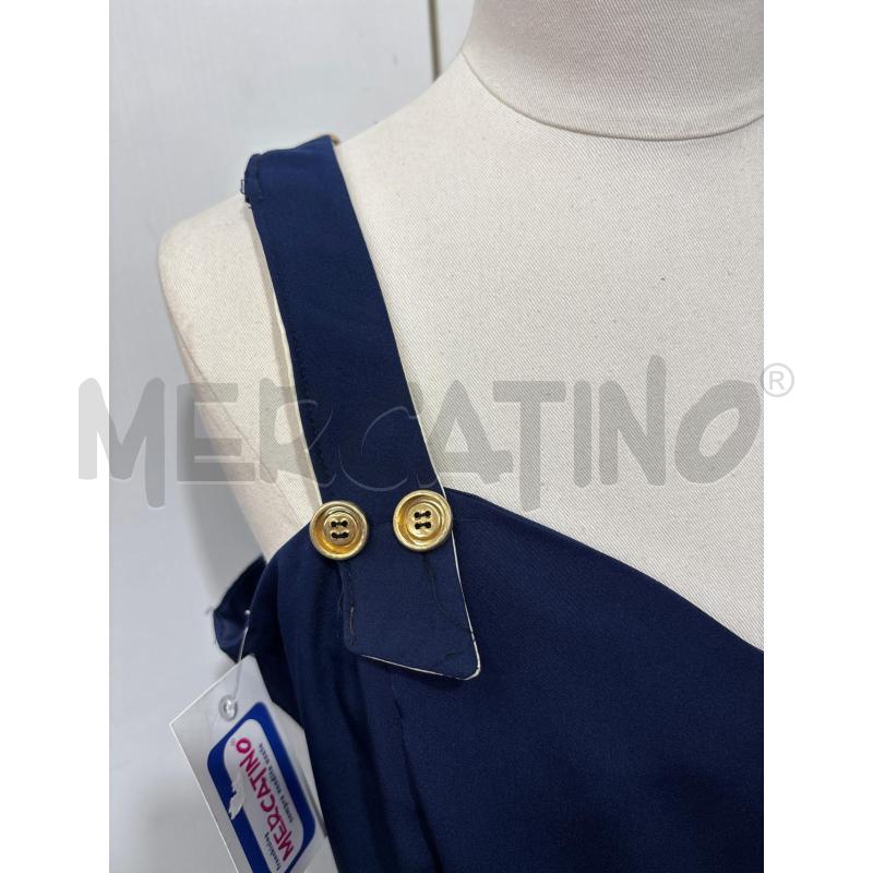 VESTITO DONNA BLU ILARIA COUTURE SPALLINA CORALLINI CON CERCHI DORATI PURA SETA | Mercatino dell'Usato Benevento 3