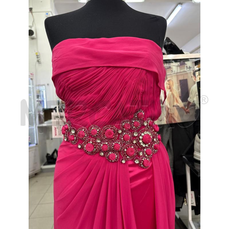 VESTITO DONNA CERIMONIA FUCSIA LUNGO CON VELO INSERTO IN VITA LA VENERE DI ANTOPA | Mercatino dell'Usato Benevento 2