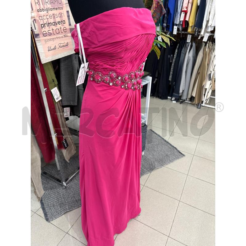 VESTITO DONNA CERIMONIA FUCSIA LUNGO CON VELO INSERTO IN VITA LA VENERE DI ANTOPA | Mercatino dell'Usato Benevento 4