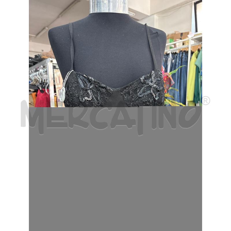 VESTITO DONNA CERIMONIA LUNGO NERO SPALLINE INSERTI AL PETTO GIANFRANCO ALFACI | Mercatino dell'Usato Benevento 2
