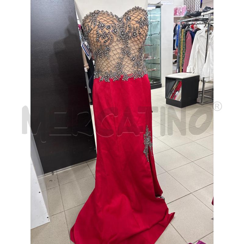 VESTITO DONNA DA CERIMONIA ROSSO TOP CON STRASS | Mercatino dell'Usato Benevento 1
