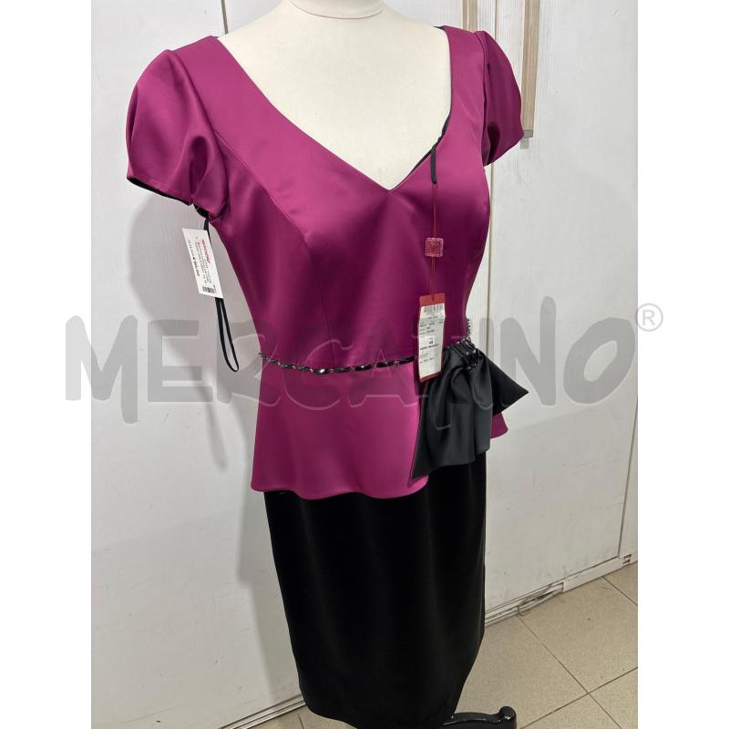 VESTITO DONNA DA CERIMONIA VIOLA NERO ANDREA MIRAMONTI | Mercatino dell'Usato Benevento 1