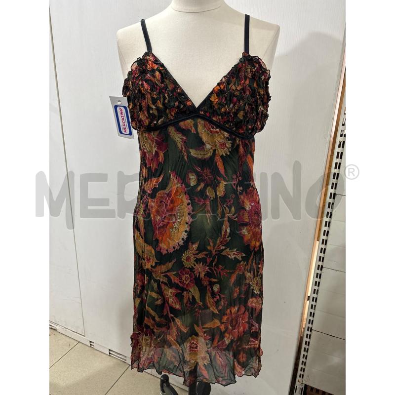 VESTITO DONNA FANTASIA FIORI ARANCIONI BRETELLINE ANTONELLO SERIO | Mercatino dell'Usato Benevento 1
