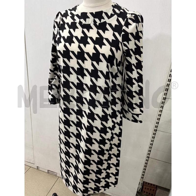 VESTITO DONNA FANTASIA GEOMETRICA BIANCO E NERO HOPE | Mercatino dell'Usato Benevento 1
