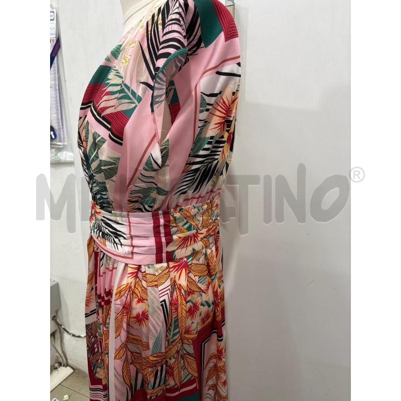 VESTITO DONNA FANTASIA ROSA ROSSO CON FIORI ZARA BASIC | Mercatino dell'Usato Benevento 3