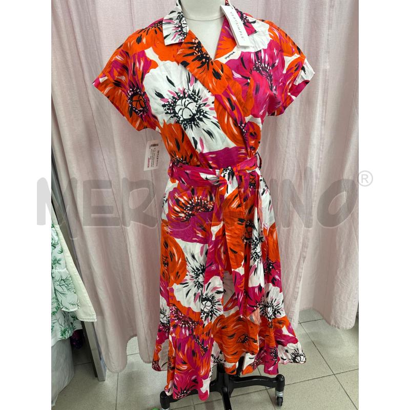 VESTITO DONNA FUCSIA E ARANCIONE FANTASIA VERY SIMPLE | Mercatino dell'Usato Benevento 1