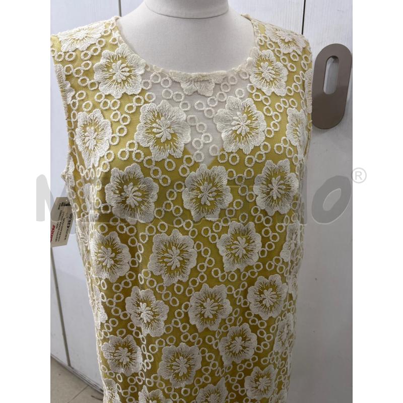 VESTITO DONNA GIALLO CON RICAMO FIORI BIANCHI LA FEE MARABOUTEE | Mercatino dell'Usato Benevento 2
