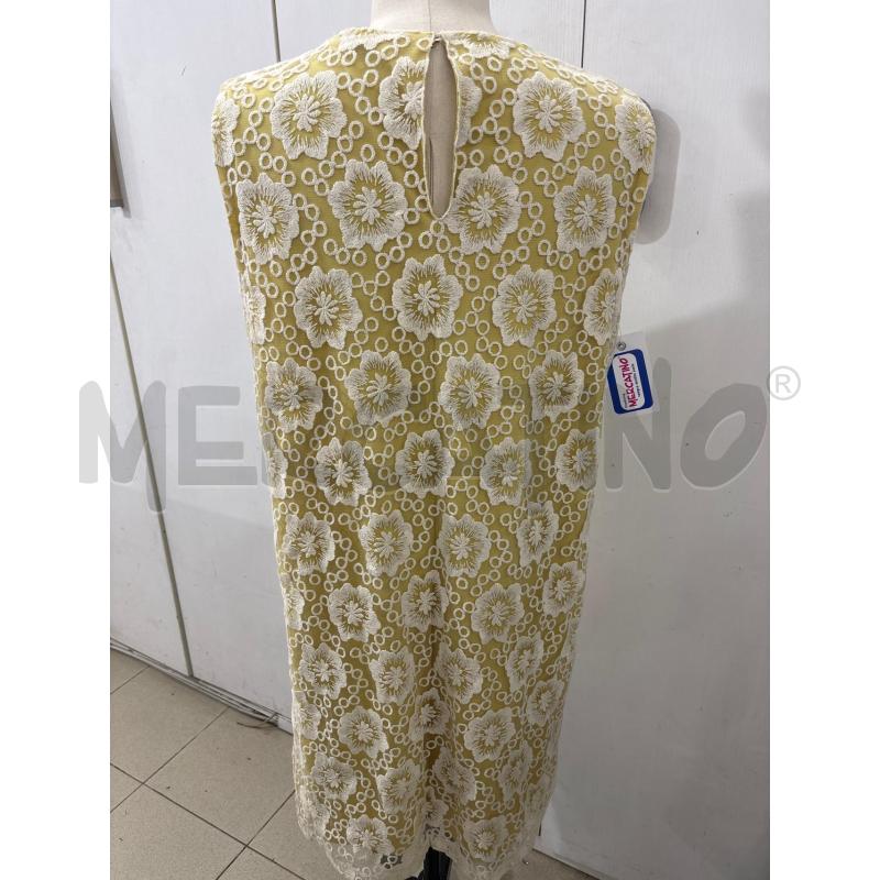VESTITO DONNA GIALLO CON RICAMO FIORI BIANCHI LA FEE MARABOUTEE | Mercatino dell'Usato Benevento 3