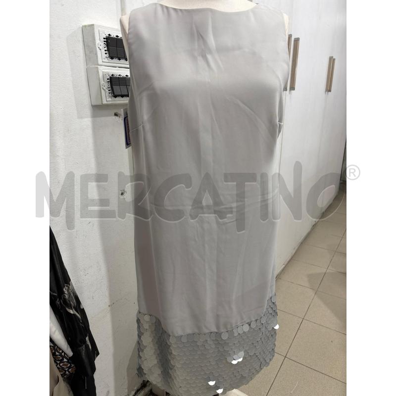 VESTITO DONNA GRIGIO SARTORIALE CON PAILETTES CERCHIO | Mercatino dell'Usato Benevento 1