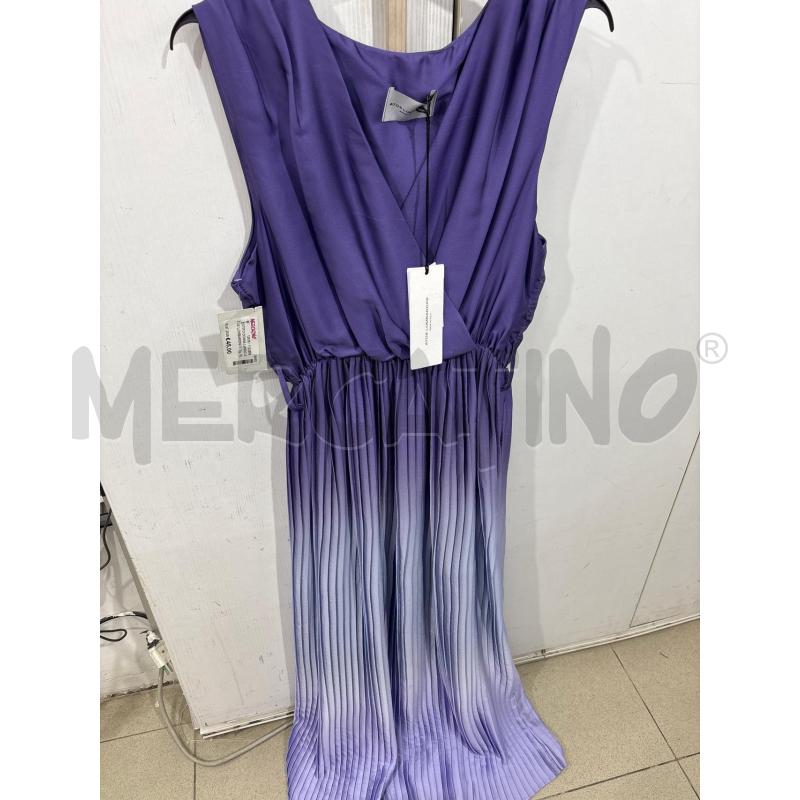VESTITO DONNA LUNGO ATOS LOMBARDINI VIOLA SFUMATO PLISSETTATO | Mercatino dell'Usato Benevento 1