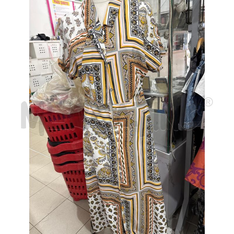 VESTITO DONNA LUNGO BIANCO FANTASIA ARANCIONE MNG SUIT | Mercatino dell'Usato Benevento 1