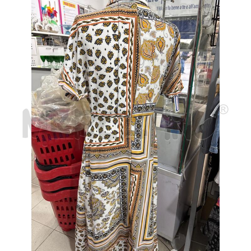 VESTITO DONNA LUNGO BIANCO FANTASIA ARANCIONE MNG SUIT | Mercatino dell'Usato Benevento 3