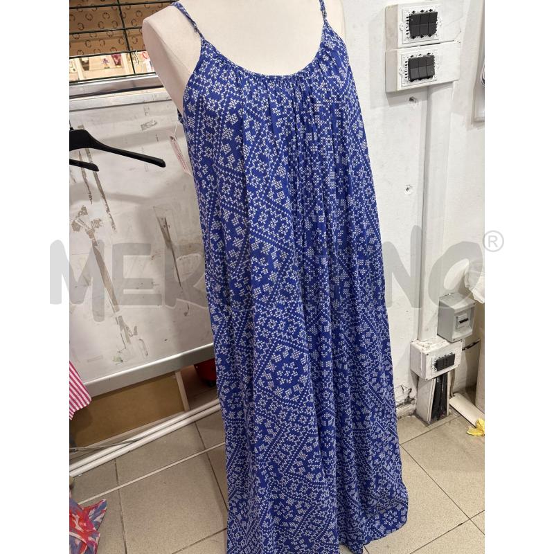VESTITO DONNA LUNGO BLU INS BIANCO PIOMBO | Mercatino dell'Usato Benevento 1