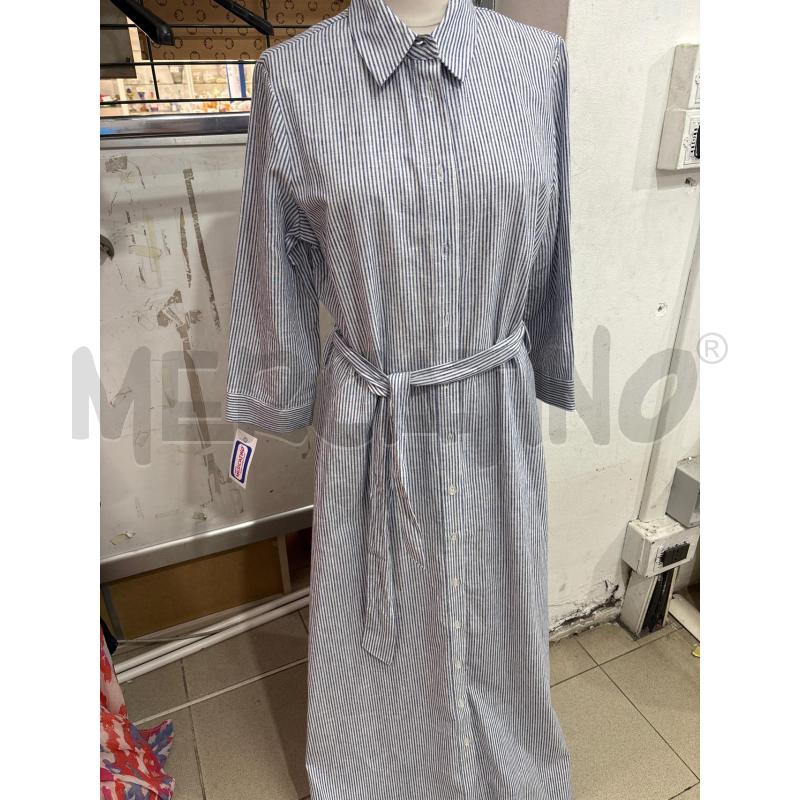 VESTITO DONNA LUNGO CAMICIA RIGHE BLU BIANCO PIOMBO | Mercatino dell'Usato Benevento 1