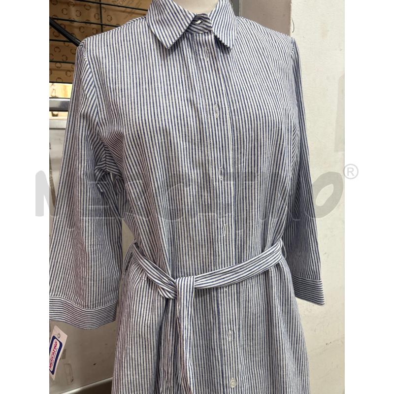VESTITO DONNA LUNGO CAMICIA RIGHE BLU BIANCO PIOMBO | Mercatino dell'Usato Benevento 2