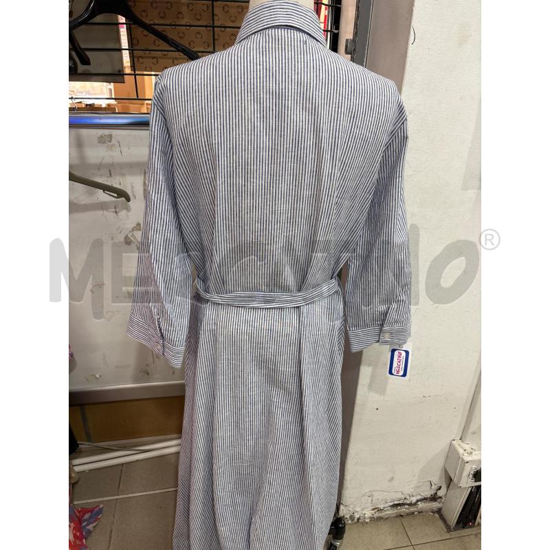 VESTITO DONNA LUNGO CAMICIA RIGHE BLU BIANCO PIOMBO | Mercatino dell'Usato Benevento 4