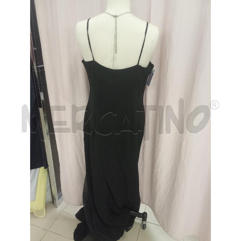 VESTITO DONNA LUNGO CERIMONIA NERO CON GIOIELLO PENDENTE VELO  | Mercatino dell'Usato Benevento 3