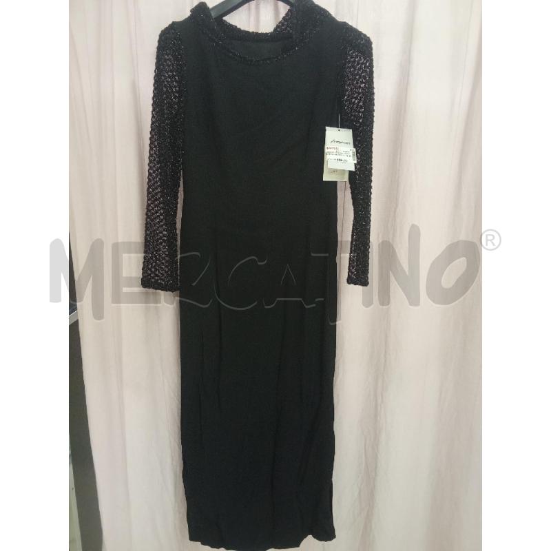 VESTITO DONNA LUNGO CERIMONIA NERO MANICA TRAFORATO SHARON | Mercatino dell'Usato Benevento 1