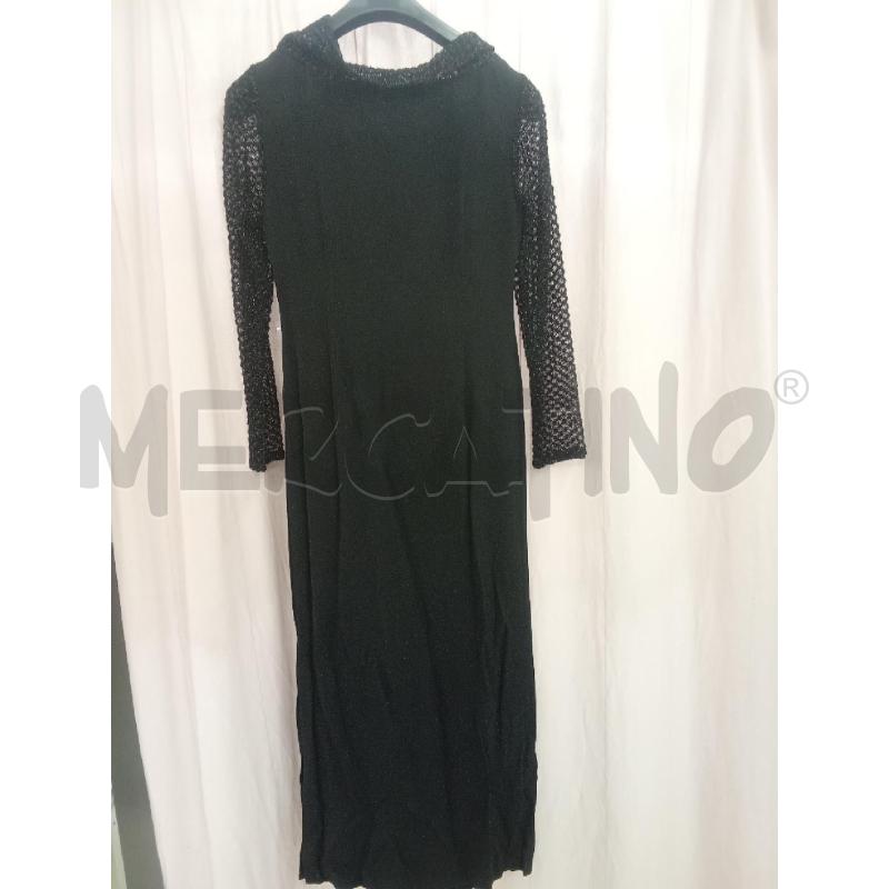 VESTITO DONNA LUNGO CERIMONIA NERO MANICA TRAFORATO SHARON | Mercatino dell'Usato Benevento 3