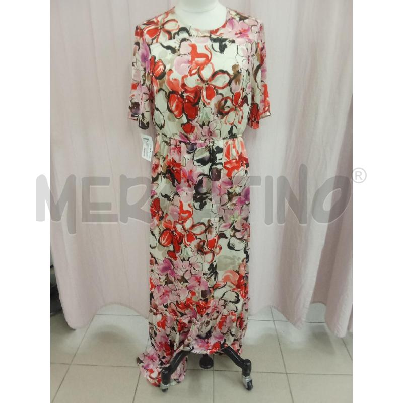 VESTITO DONNA LUNGO FLOREALE ROSA ROSSO CONBIPEL | Mercatino dell'Usato Benevento 1
