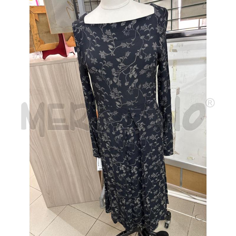 VESTITO DONNA LUNGO NERO DISEGNO FIORI MERCI | Mercatino dell'Usato Benevento 1