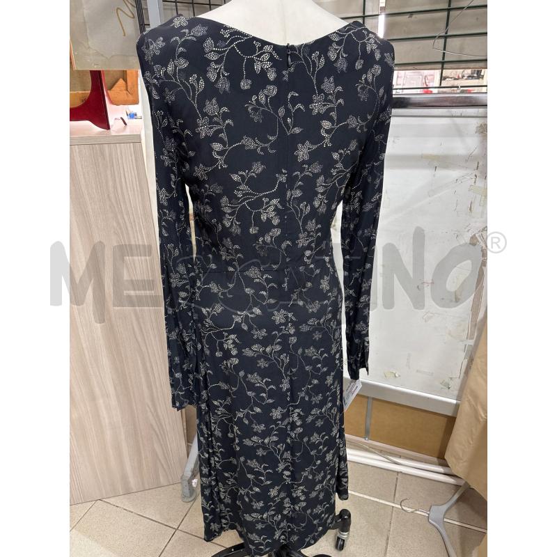 VESTITO DONNA LUNGO NERO DISEGNO FIORI MERCI | Mercatino dell'Usato Benevento 4