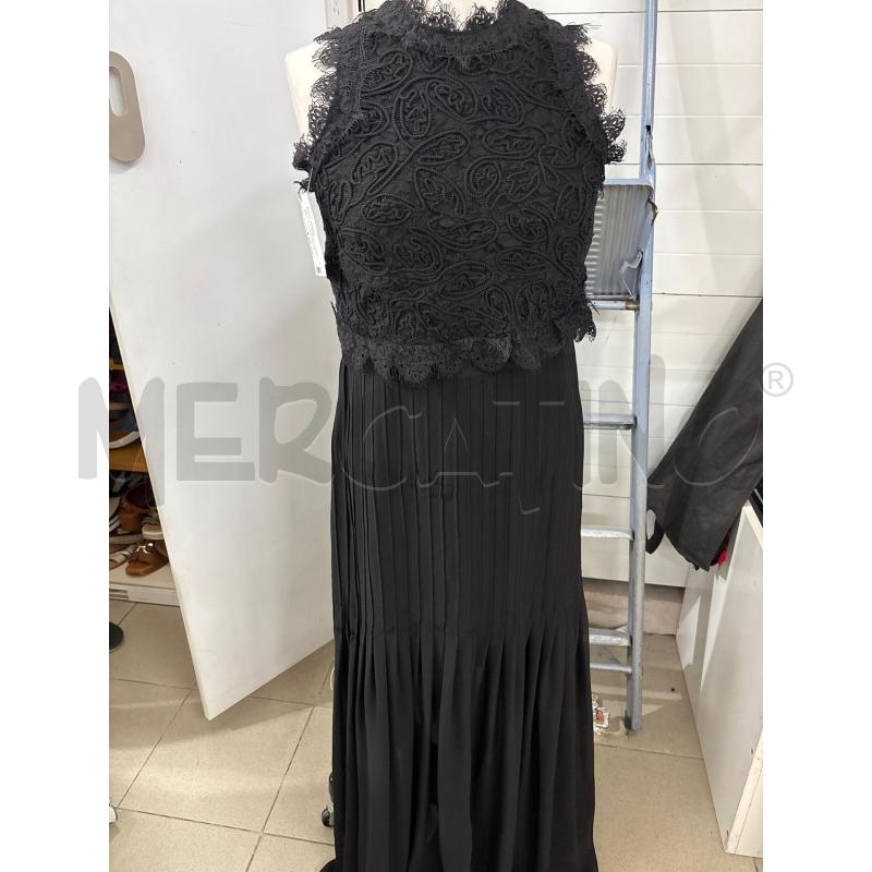 VESTITO DONNA LUNGO NERO TOP MACRAME ZIP DIETRO FRACOMINA | Mercatino dell'Usato Benevento 1