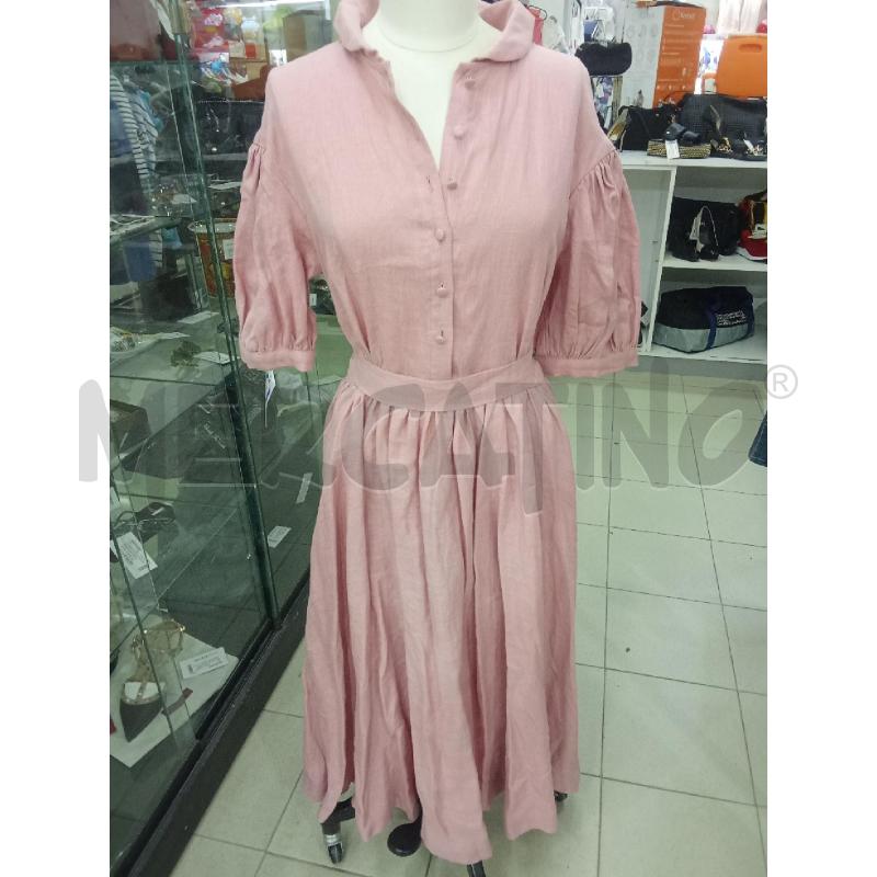 VESTITO DONNA LUNGO ROSA BOTTONI AL PETTO LITTLE WOMAN ATELIER | Mercatino dell'Usato Benevento 1