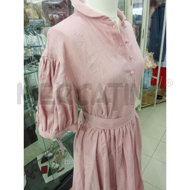 VESTITO DONNA LUNGO ROSA BOTTONI AL PETTO LITTLE WOMAN ATELIER | Mercatino dell'Usato Benevento 4