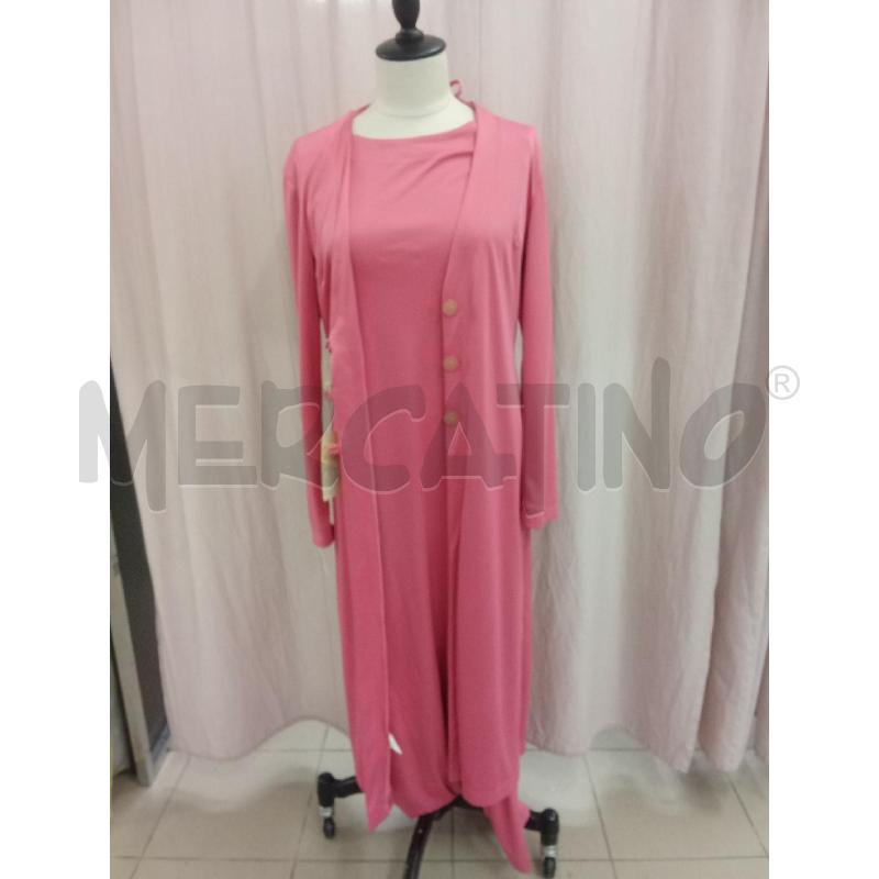 VESTITO DONNA LUNGO ROSA + SPOLVERINO ARGENTI  | Mercatino dell'Usato Benevento 1