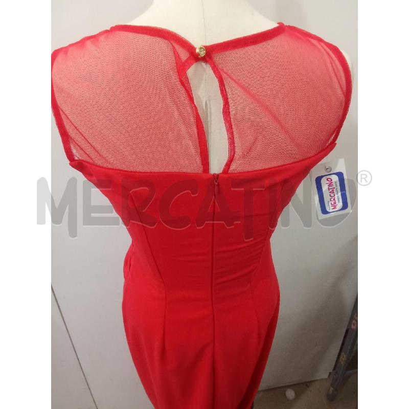 VESTITO DONNA LUNGO ROSSO RINASCIMENTO TRASPARENZA SOPRA | Mercatino dell'Usato Benevento 3